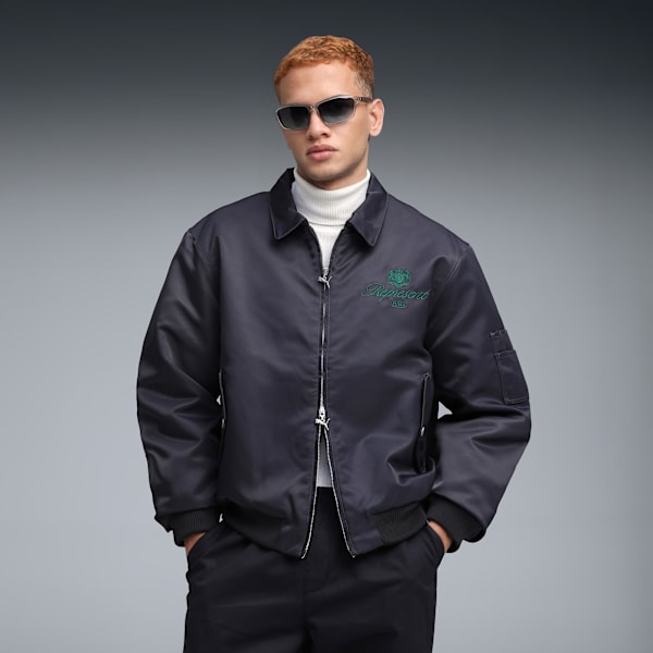PUMA x REPRESENT Men's Padded Bomber Jacket, Flat Dark Gray, extralarge-IND