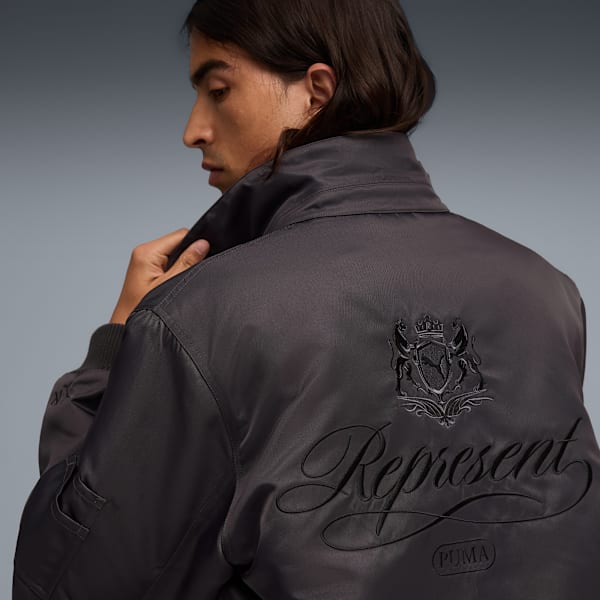 PUMA x REPRESENT Bomber Jacket Men, Flat Dark Gray, extralarge-GBR