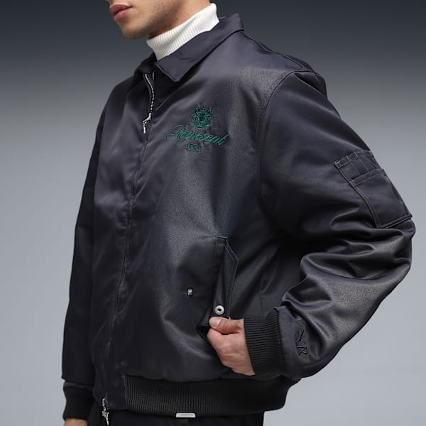 PUMA x REPRESENT Men's Padded Bomber Jacket, Flat Dark Gray, extralarge-IND