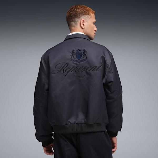 PUMA x REPRESENT Men's Padded Bomber Jacket, Flat Dark Gray, extralarge-IND