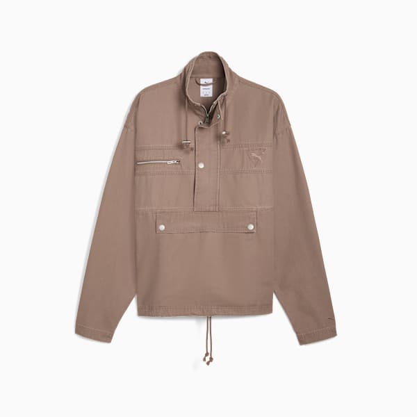 PUMA x REPRESENT Men's Half-Zip Rain Jacket, Pine Bark, extralarge-IND