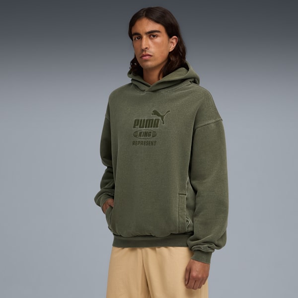 PUMA x REPRESENT Men's Oversized Hoodie, Night Pine, extralarge