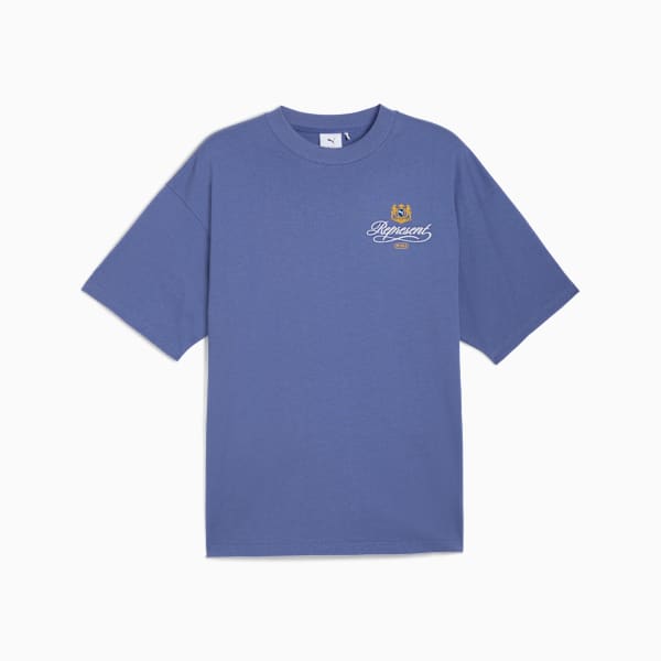 PUMA x REPRESENT Men's Oversized Graphic Tee, Blue Dusk, extralarge
