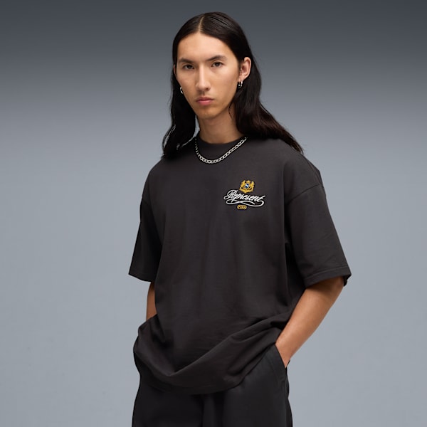 PUMA x REPRESENT Men's Graphic Tee, Flat Dark Gray, extralarge-IND