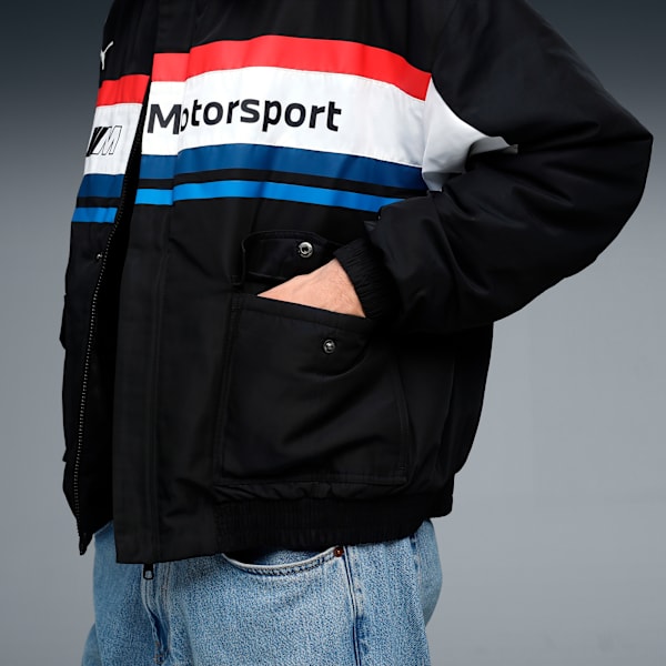 BMW MMS Men's Relaxed Padded Lifestyle Jacket, PUMA Black, extralarge-IND
