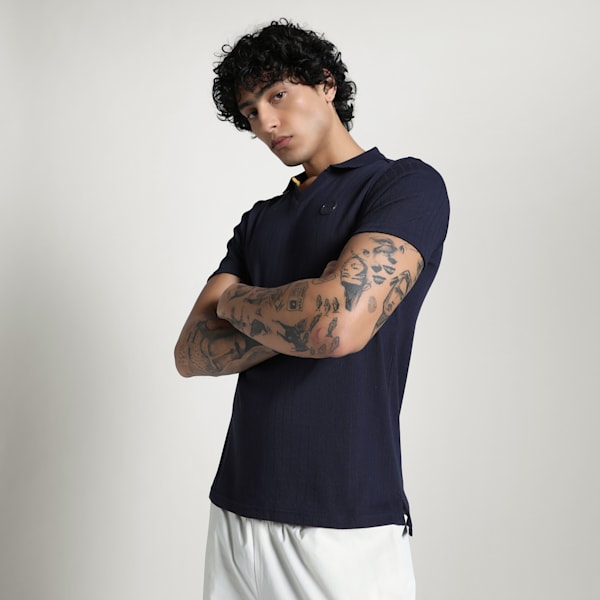 Premium Essentials Ribbed Polo, New Navy, extralarge-IND