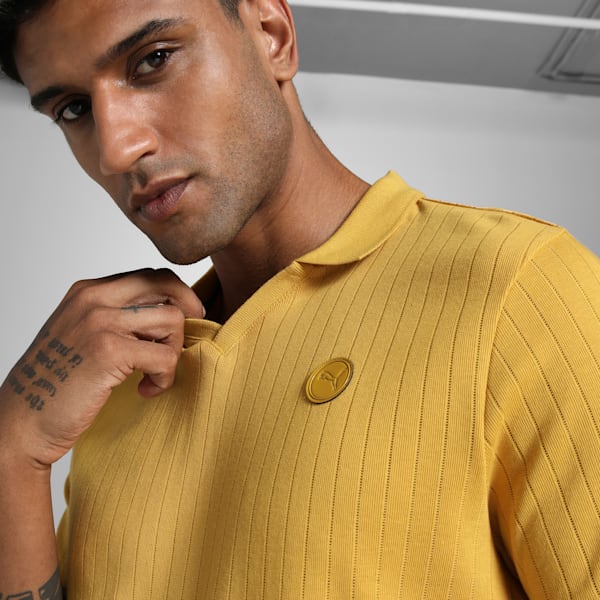 Premium Essentials Ribbed Polo, Archive Gold, extralarge-IND