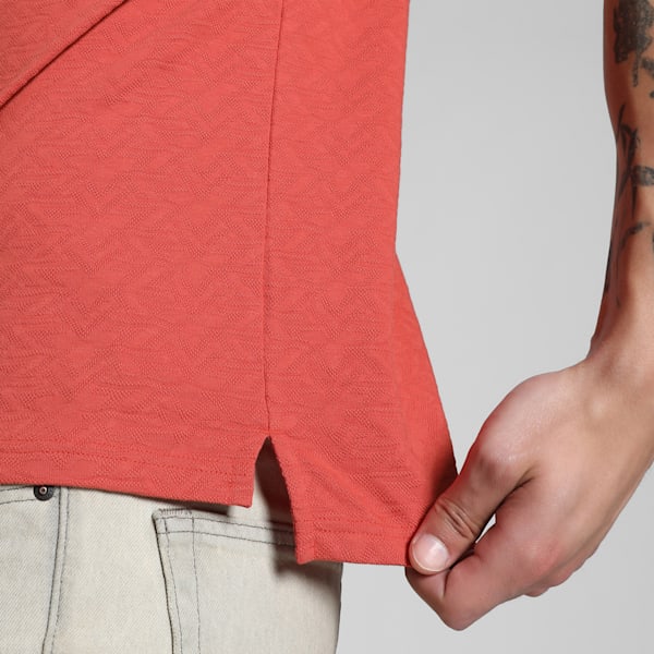 Men's Premium Essential Jacquard Polo, Red Fire, extralarge-IND