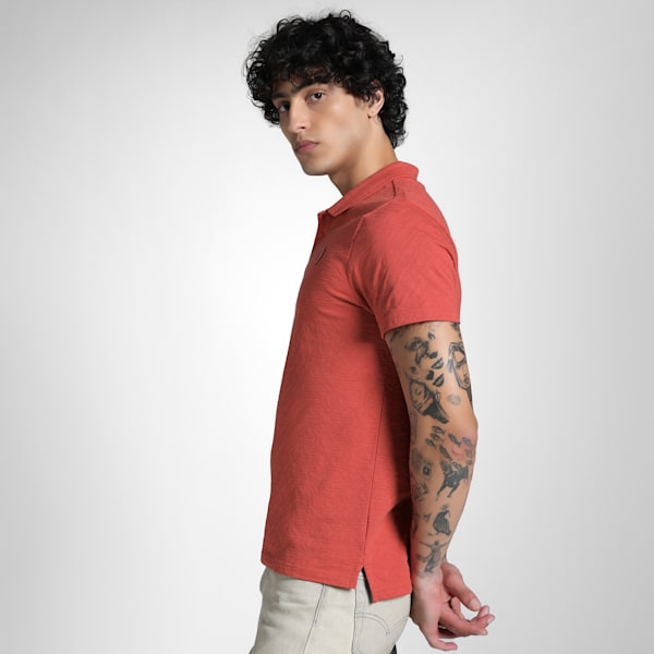 Men's Premium Essential Jacquard Polo, Red Fire, extralarge-IND