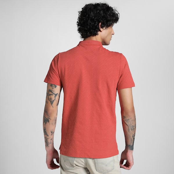 Men's Premium Essential Jacquard Polo, Red Fire, extralarge-IND
