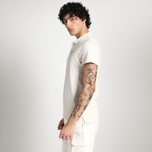 Men's Premium Essential Jacquard Polo, Alpine Snow, extralarge-IND