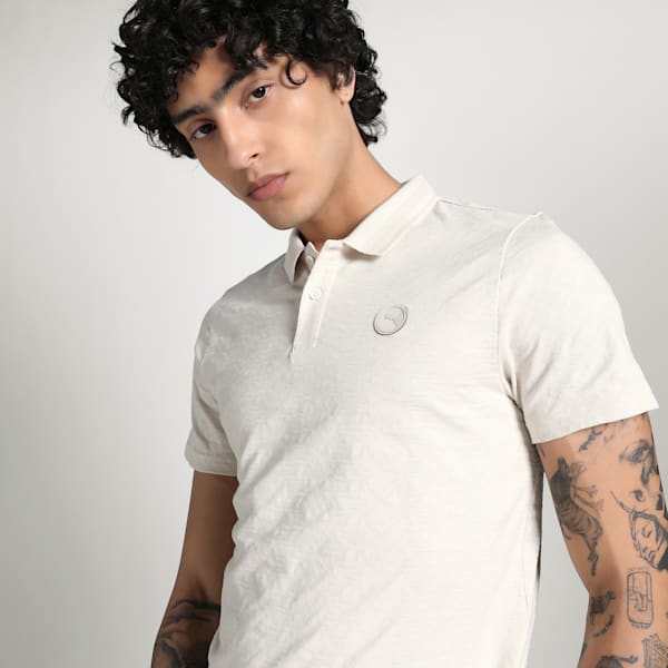 Men's Premium Essential Jacquard Polo, Alpine Snow, extralarge-IND