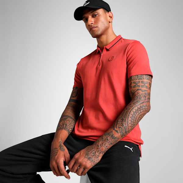 Men's Premium Essential Zippered Polo, Red Fire, extralarge-IND