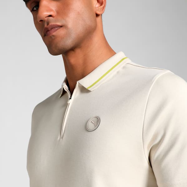 Men's Premium Essential Zippered Polo, Alpine Snow, extralarge-IND