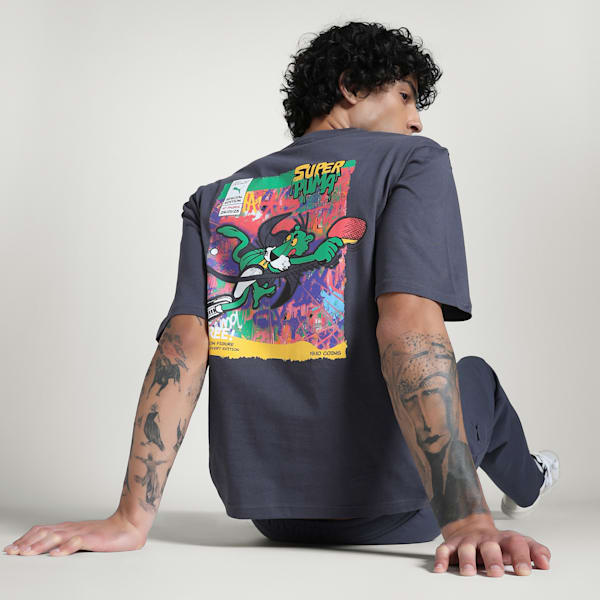 Men's Super Graphic Tee, Galactic Gray, extralarge-IND