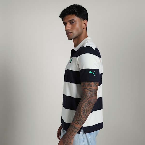SUPER Men's Striper Polo, Alpine Snow, extralarge-IND