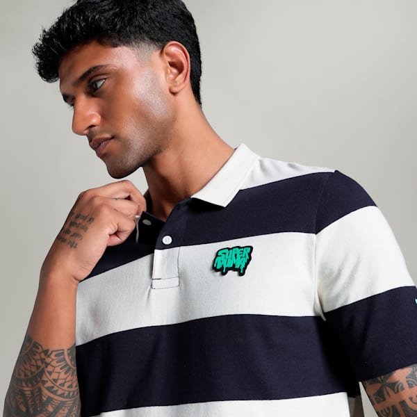 SUPER Men's Striper Polo, Alpine Snow, extralarge-IND