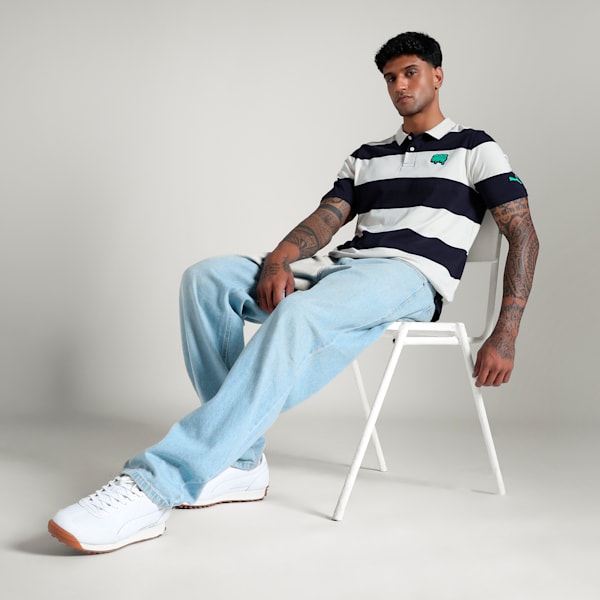 SUPER Men's Striper Polo, Alpine Snow, extralarge-IND