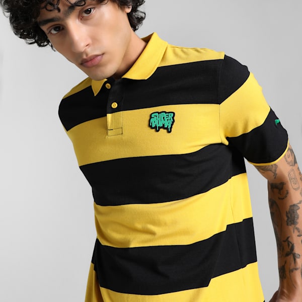 SUPER Men's Striper Polo, Sun Ray Yellow, extralarge-IND