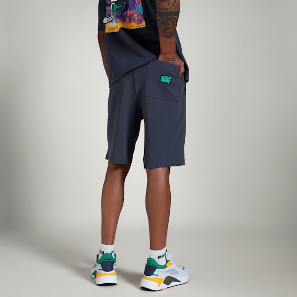 SUPER Men's Graphic Knit Shorts, Galactic Gray, extralarge-IND
