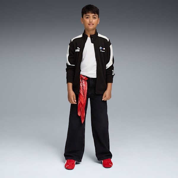 BMW MMS Kids' Colorblock MT7+ Sweat Jacket, PUMA Black, extralarge-IND