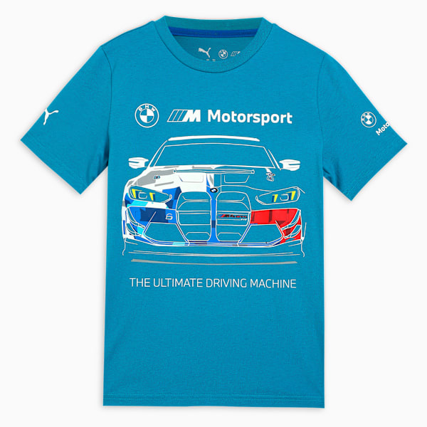 BMW MMS Kids' Car Graphic Tee, Tropical Blue, extralarge-IND