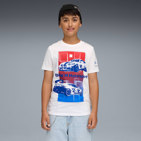 BMW M Motorsport Block Tee Youth, PUMA White, extralarge