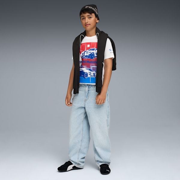 BMW M Motorsport Block Tee Youth, PUMA White, extralarge