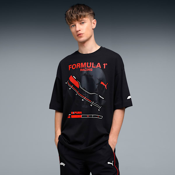 Formula 1 Men's Motorsport Relaxed Graphic T-shirt, PUMA Black, extralarge-IND