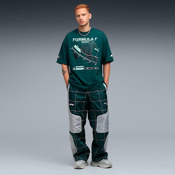 Formula 1 Men's Motorsport Relaxed Graphic T-shirt, Green Terrain, extralarge-IND