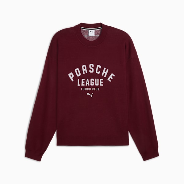 PUMA x PORSCHE LEGACY Lifestyle Knit Crew Neck Men, Ruby Shimmer, extralarge