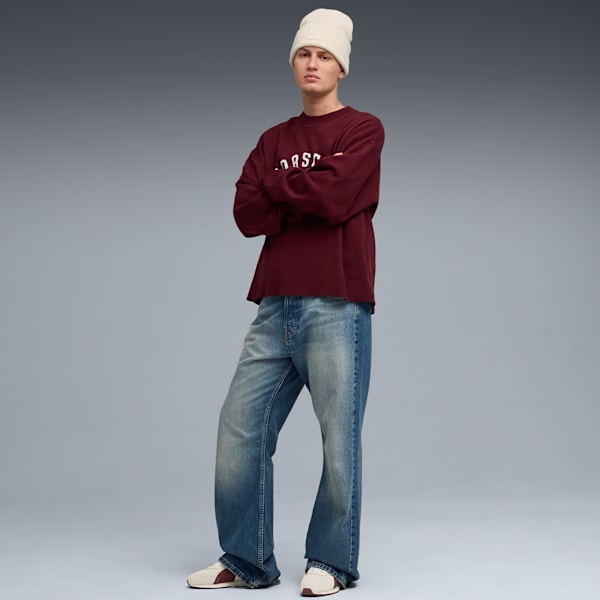 PUMA x PORSCHE LEGACY Lifestyle Knit Crew Neck Men, Ruby Shimmer, extralarge
