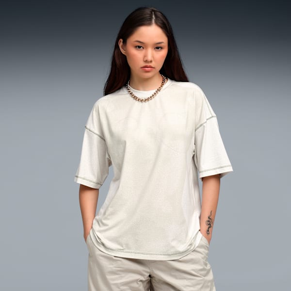YONA Women's Printed Sleeveless Tee, PUMA White, extralarge-IND