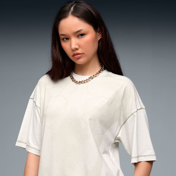 YONA Women's Printed Sleeveless Tee, PUMA White, extralarge-IND