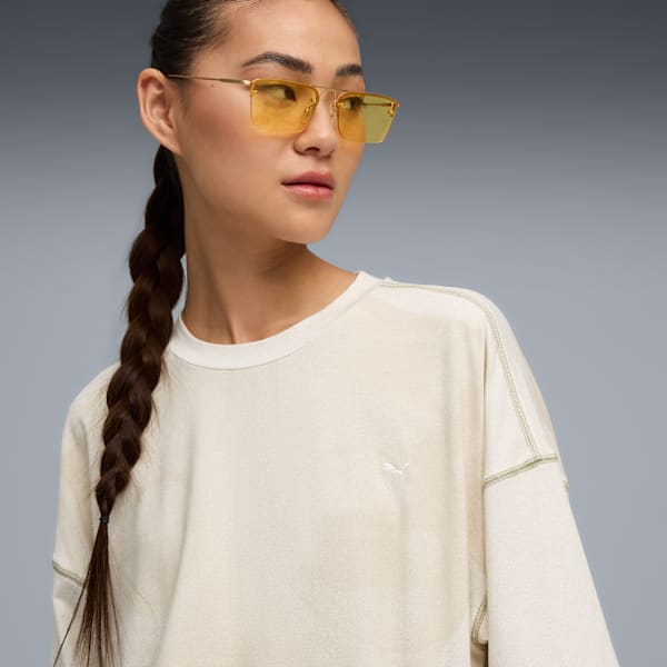 Yona Women's Patterned Tee, PUMA White, extralarge