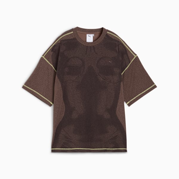 Yona Women's Patterned Tee, Flat Bronze, extralarge