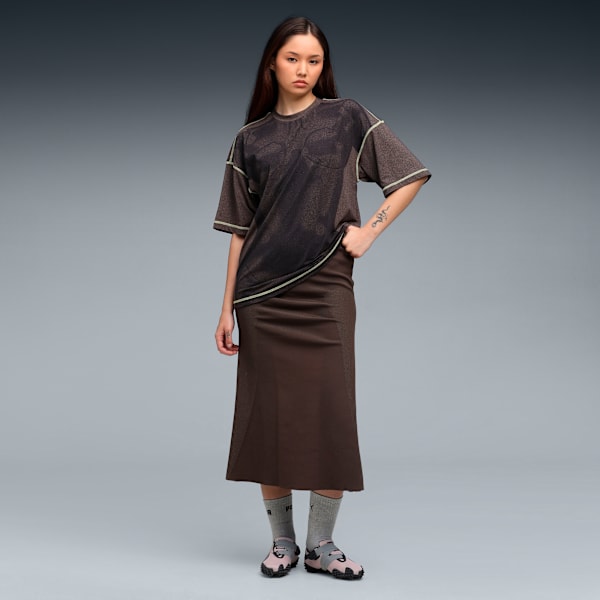 YONA Women's Printed Modal Tee, Flat Bronze, extralarge-IND