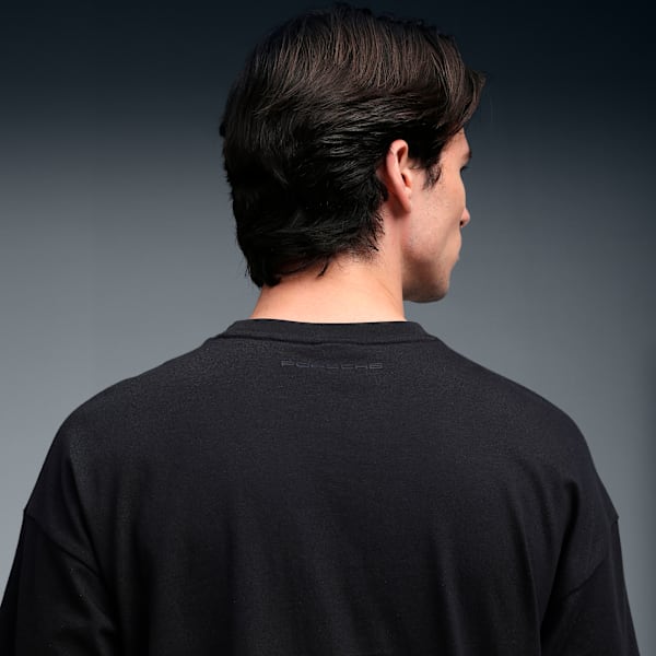 Porsche Legacy Men's Oversized Puff Print Tee, PUMA Black, extralarge-IND