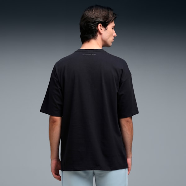 Porsche Legacy Men's Oversized Puff Print Tee, PUMA Black, extralarge-IND
