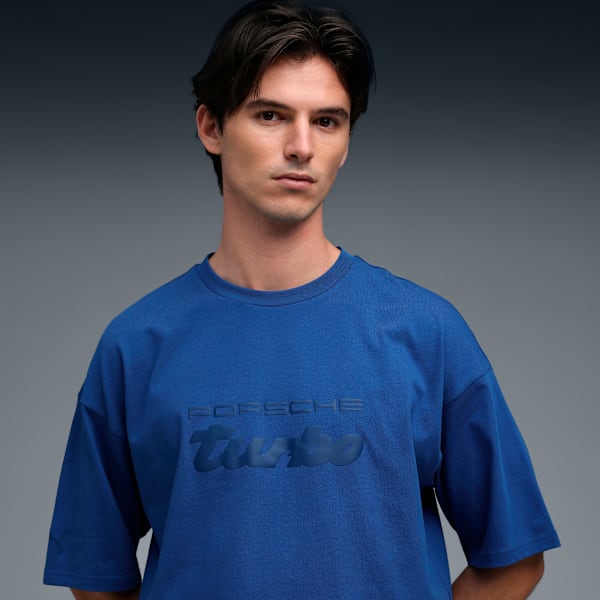 Porsche Legacy Men's Oversized Puff Print Tee, Clyde Royal, extralarge-IND