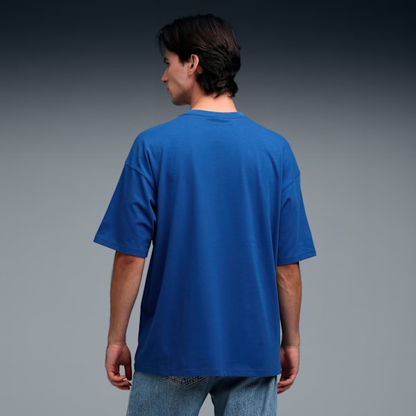 Porsche Legacy Men's Oversized Puff Print Tee, Clyde Royal, extralarge-IND