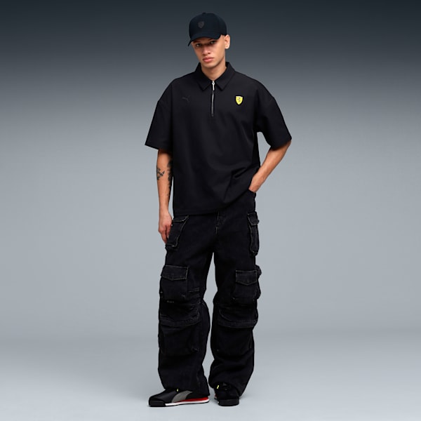 Ferrari Premium Men’s Regular Fit Motorsport Polo, PUMA Black, extralarge-IND
