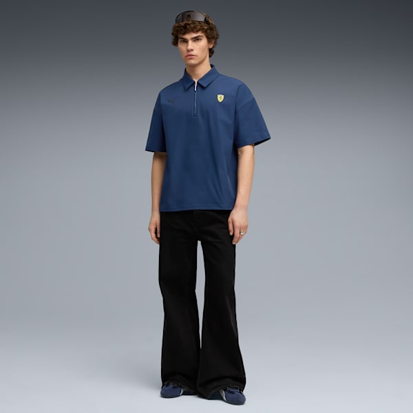 Ferrari Premium Men’s Regular Fit Motorsport Polo, Persian Blue, extralarge-IND