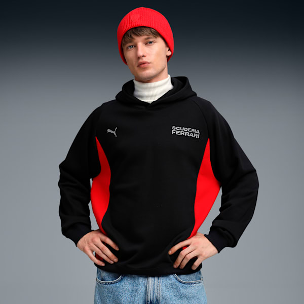 Ferrari Men's Regular Fit Lifestyle Hoodie, PUMA Black, extralarge-IND