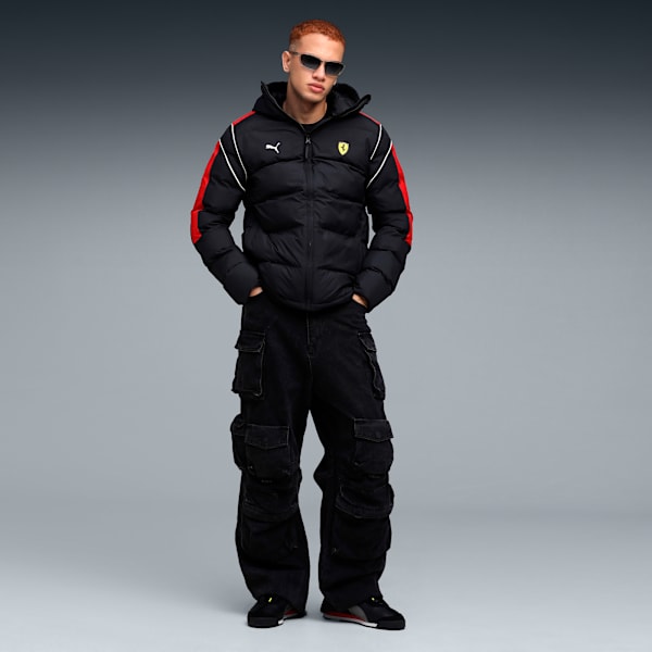 Ferrari MT7 Ecolite Men's Hooded Puffer Jacket, PUMA Black, extralarge-IND