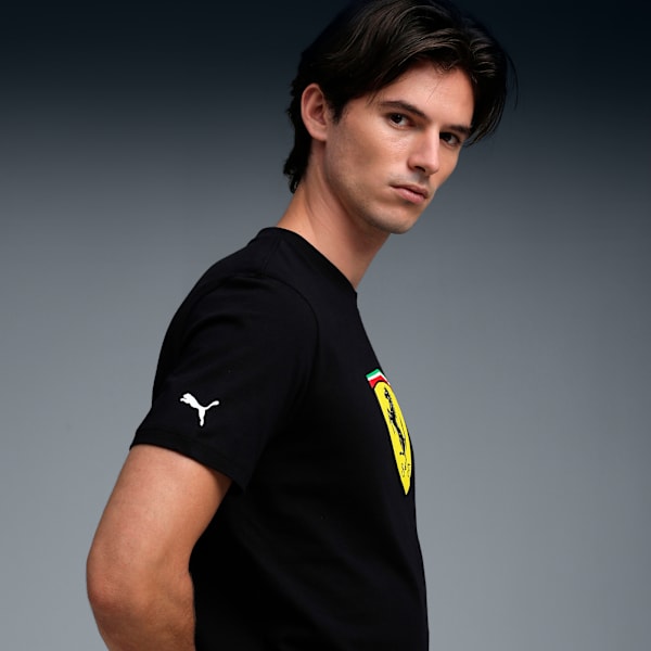 Ferrari Men's Cotton Colored Shield Tee, PUMA Black, extralarge-IND