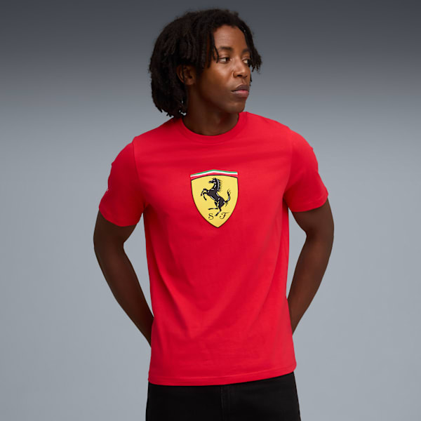 Scuderia Ferrari Sportswear Coloured Shield Tee Men, Rosso Corsa, extralarge