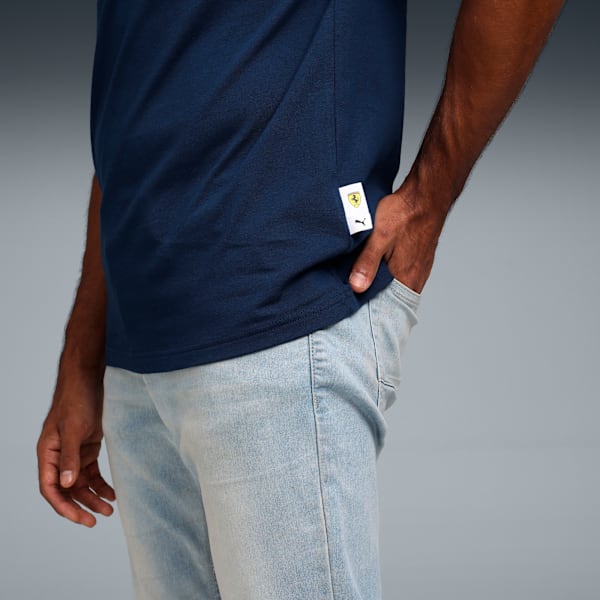 Ferrari Men's Cotton Colored Shield Tee, Persian Blue, extralarge-IND