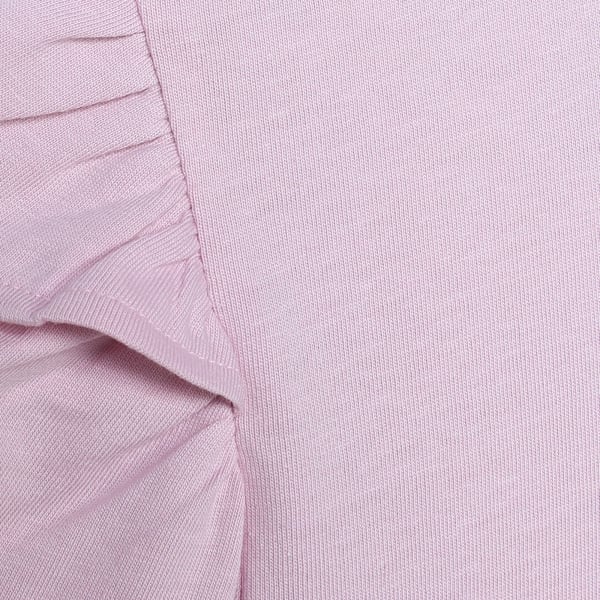 FLOWER FARM Youth Girl's Knitted Pocket T-shirt, Rose Mauve, extralarge-IND