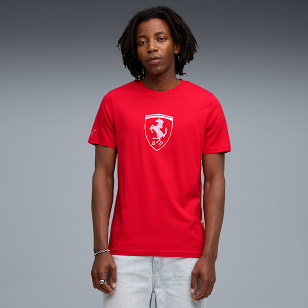 Ferrari Tonal Shield Tee Men, Rosso Corsa, extralarge